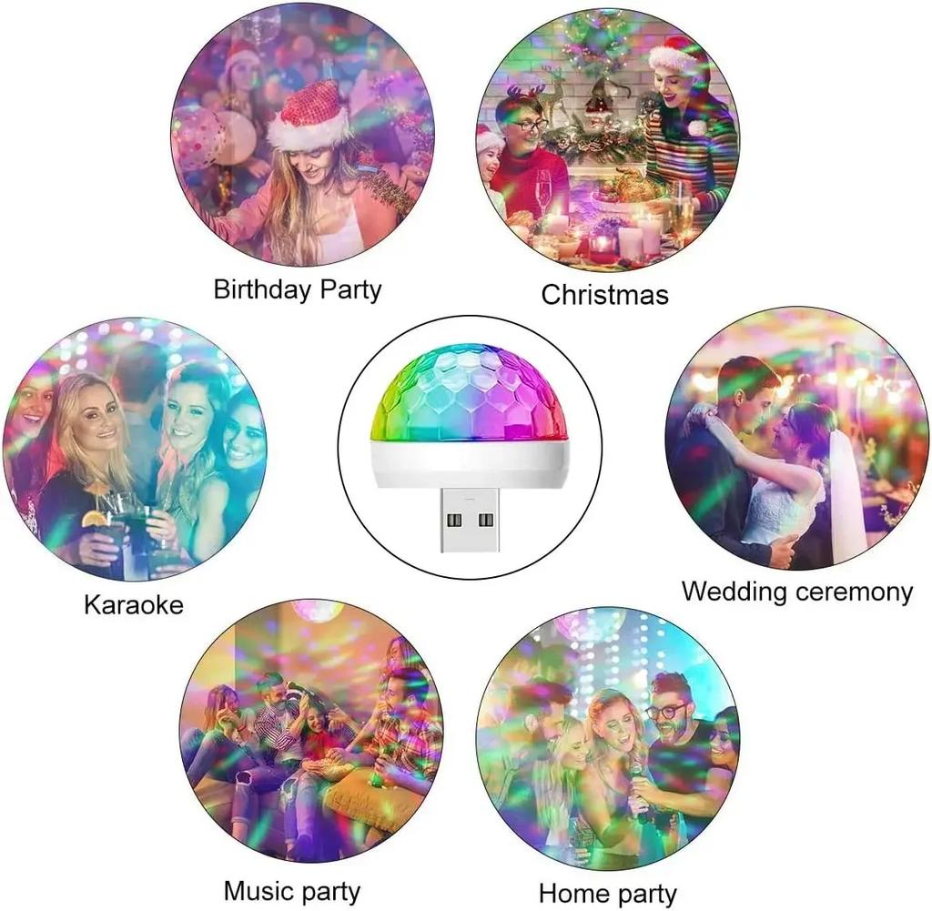 USB LED Disco DJStage Car Light Portable Family Party Ball Colorful Light Bar Club Stage Effect Lamp Mobile Phone Lighting
