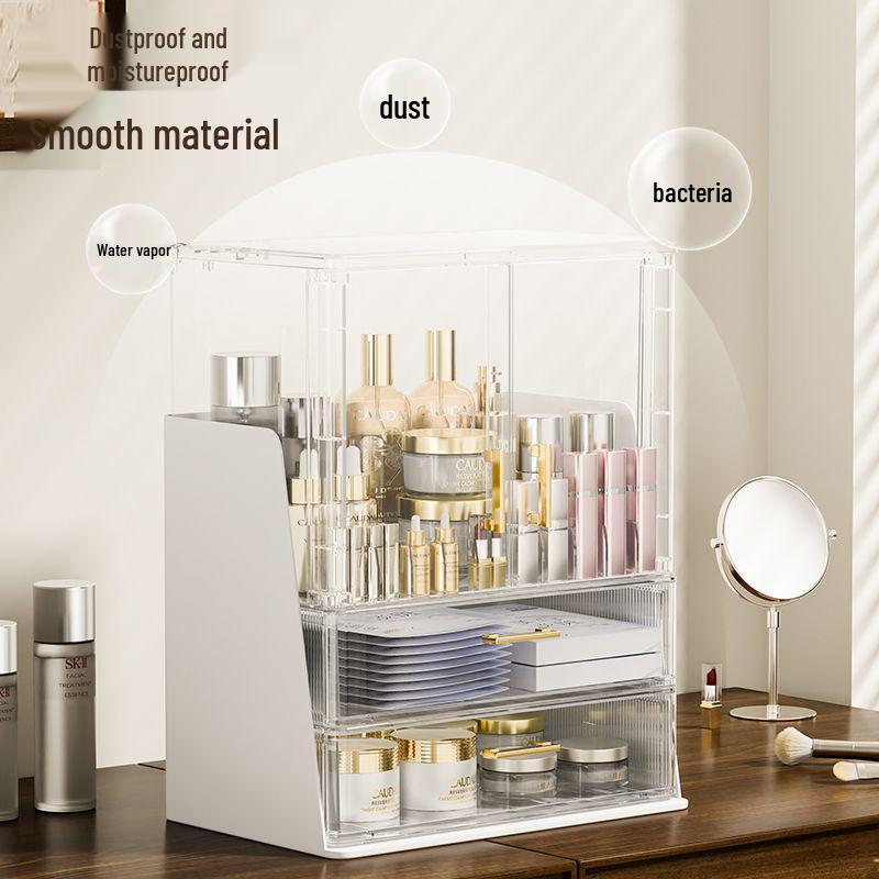 Schicke Transparente Kosmetik-Organizer-Box - Staubdichte Aufbewahrung für Hautpflege, Lippenstifte und Make-up
