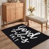 Tappeto Area 'Good Vibes Only' Design Moderno Minimalista Bianco e Nero Antiscivolo Lavabile Tappeto per Pavimento per Soggiorno Camera da Letto