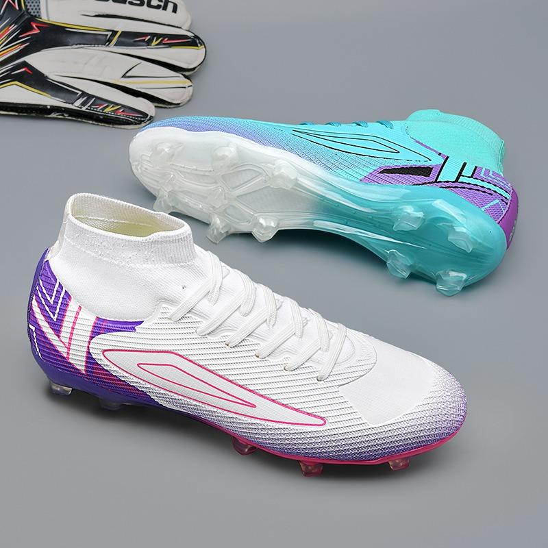 Coupe d'Europe nouveau ongle cassé chaussures de football pour hommes montantes adulte grande taille entraînement jeunes longs clous chaussures de sport femmes