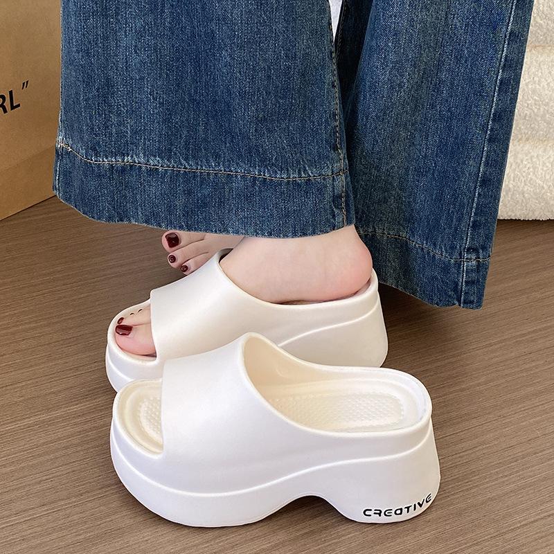 Elegant Platform Wedge Heel Sandals Women Summer Soft Lightweight EVA Beach Slippers Woman's Thick Bottom Slippers