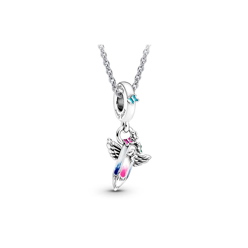 Pandora United Nations Series Future Dream Crayon 925 Silver Enamel Necklace Women s Silver ZT2141 серебряный