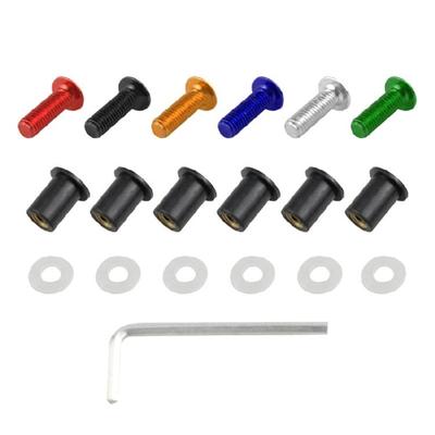 Universelle M5x16mm Motorrad Windschutzscheiben Schrauben Windschild Schrauben Muttern Befestigung 10x