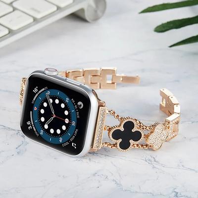 Luxury Diamond Strap For Apple Watch 38mm 40 42mm 44mm 41 45mm 49mm For iWatch Series 8 7 6 5 4 3 Se Women Stainless Steel Band