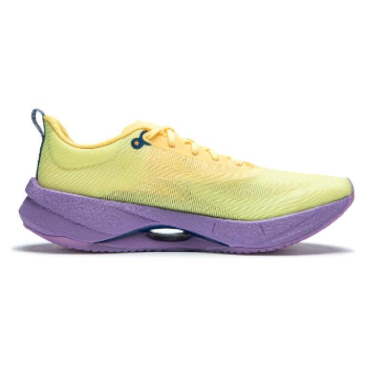 New LiNing Super Light 21 Cushioning Anti Slip Wear Resistant Breathability Low Top Running Shoes Women's Yellow Purple ARBU002-42