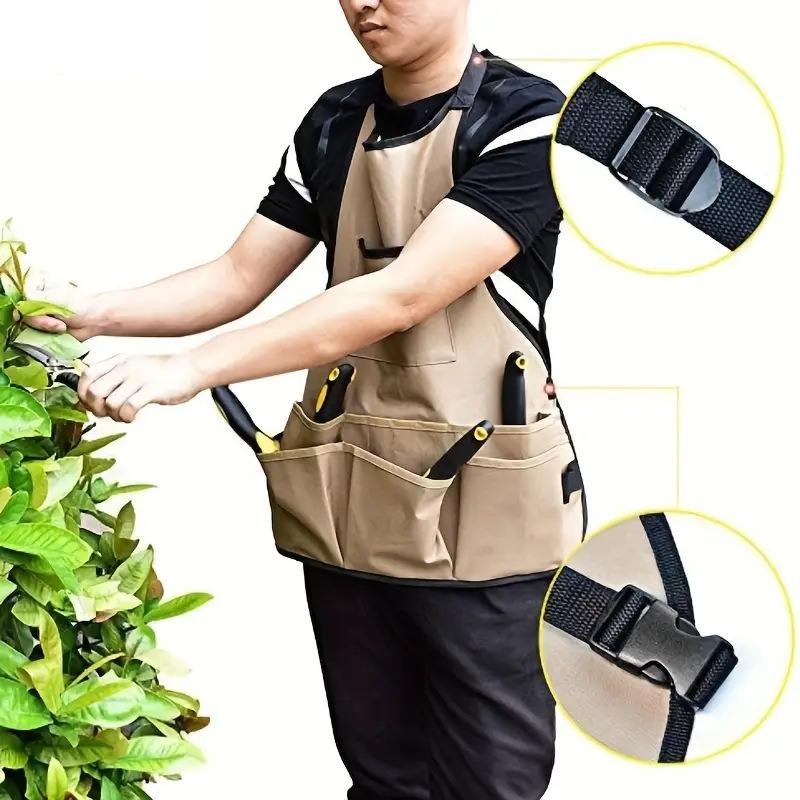 Multi-Pocket Garden Tool Storage Apron Large Capacity Wear-resistant Gardening Work Apron with Tool Pockets