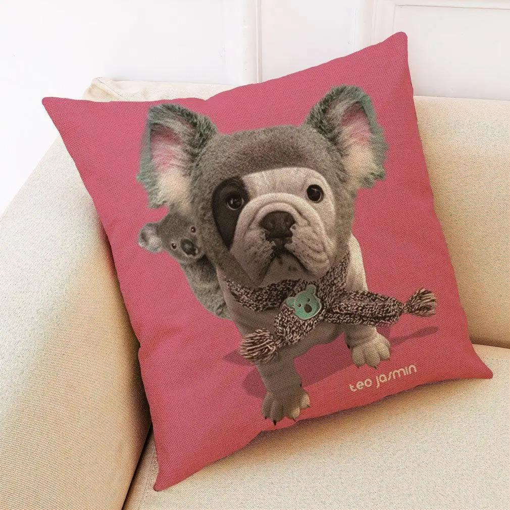 Office Living Room Home Pillowcase Bulldog Pattern Pillowcase Car Ornaments