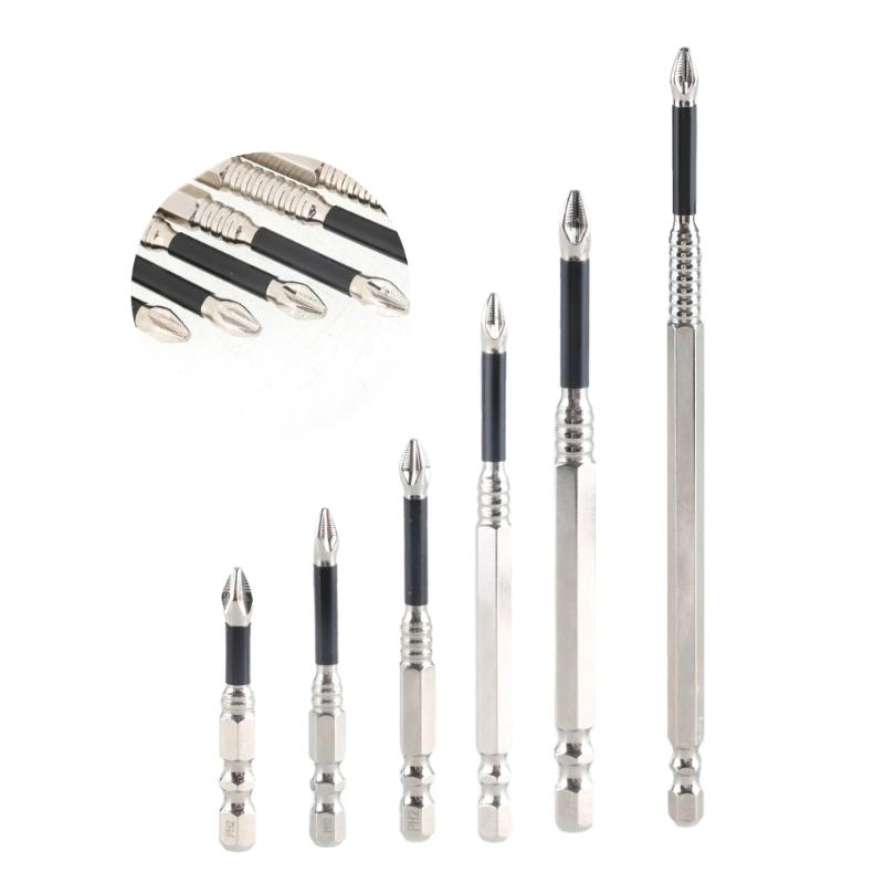 Magnetic Screwdriver Bit Set Steel 1/4inch Shank Electric Screwdriver Bit Crossed Head Impact Screw Driver Bit