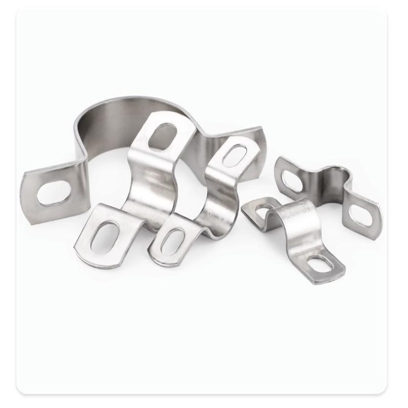 Thickened U-Tube Strap Saddle Clamp Stainless Steel Horseback Wire Throat Hoopcable Fastener Clips Applicable To Pipe Od 8-200Mm