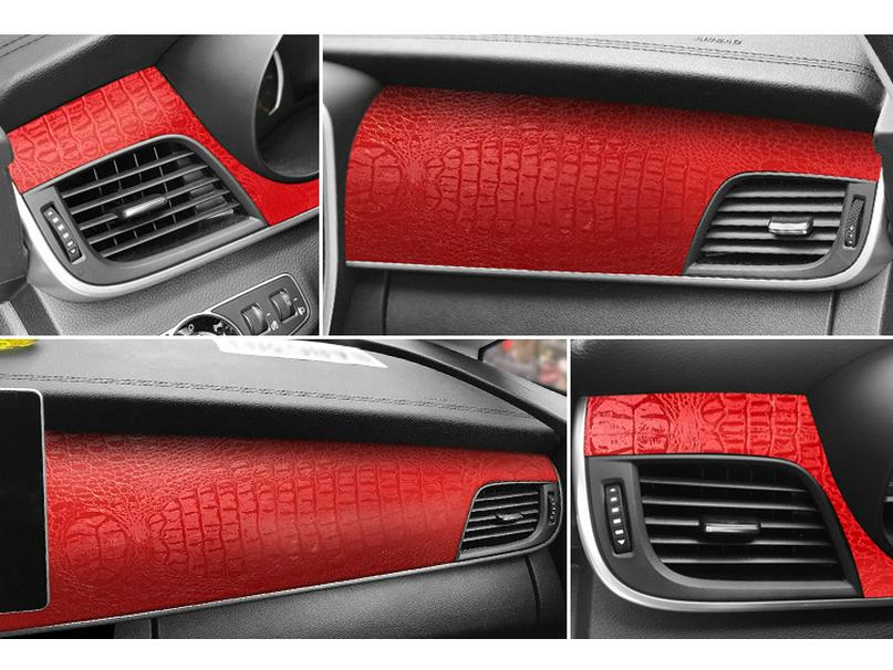 Krokodilmusterfolie für BYD Song MAX Innenraumkonsole & Paneeldekoration, Wildschwarzer Aufkleber