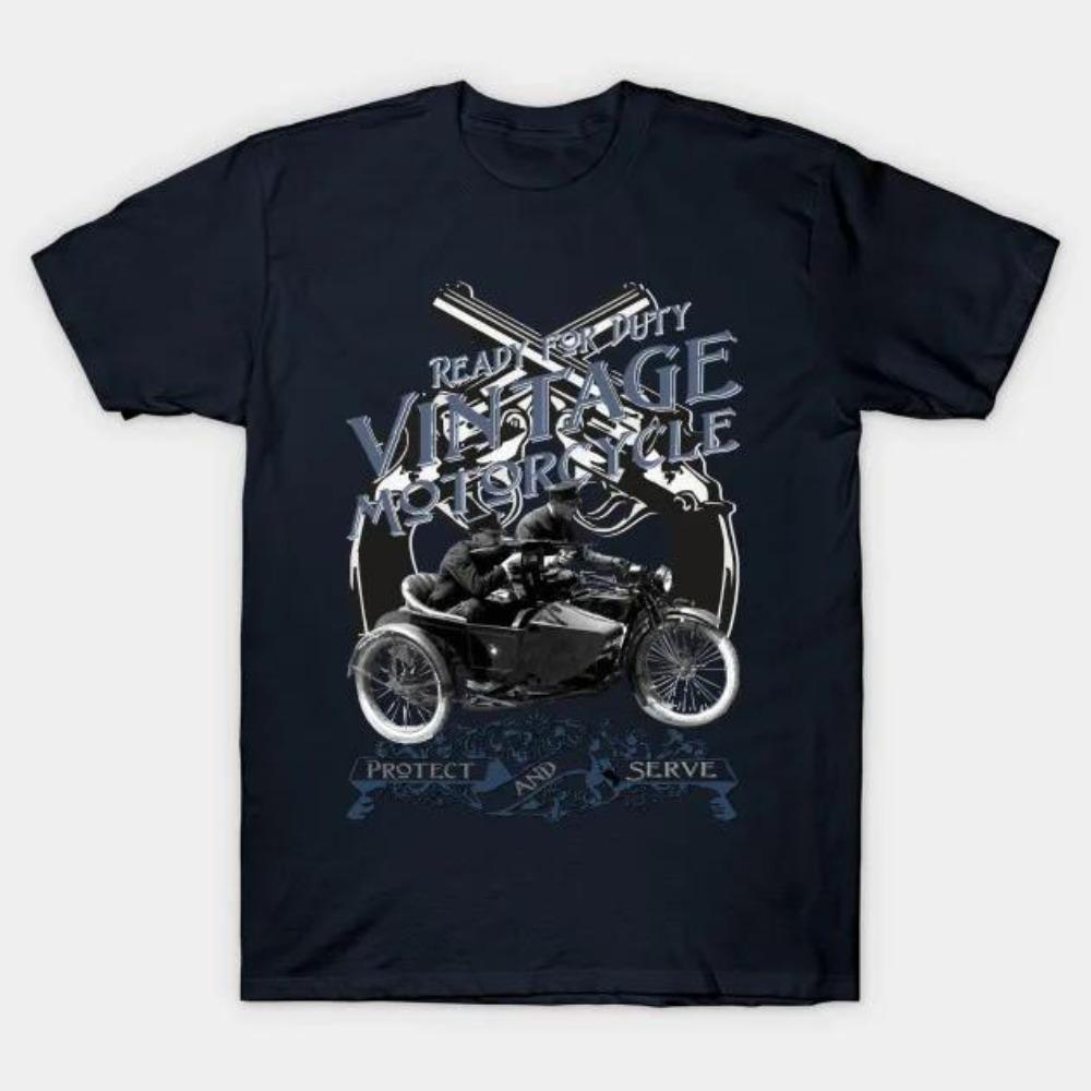 Ready for Duty - Protect & Serve. Vintage Sidecar T-Shirt 100% Cotton O-Neck Summer Short Sleeve Casual Mens T-shirt Size S-3XL