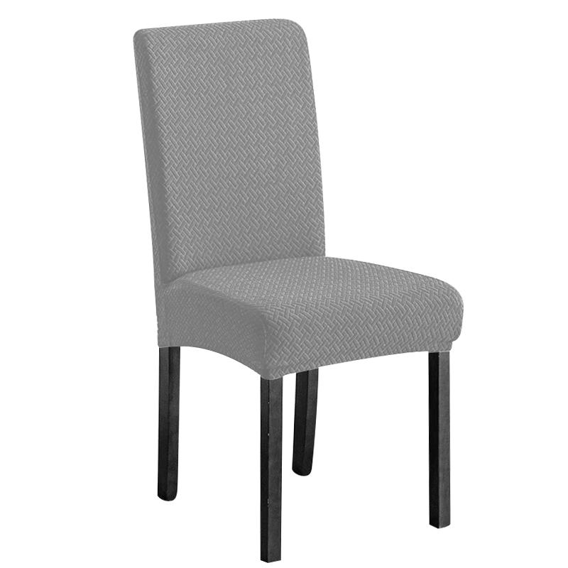 

Twill Jacquard Waterproof Chair Cover Soft Non-slip Solid Color Chair Seat Protector Dining Room Elastic Universal Cover 1pc 1PC темно серый