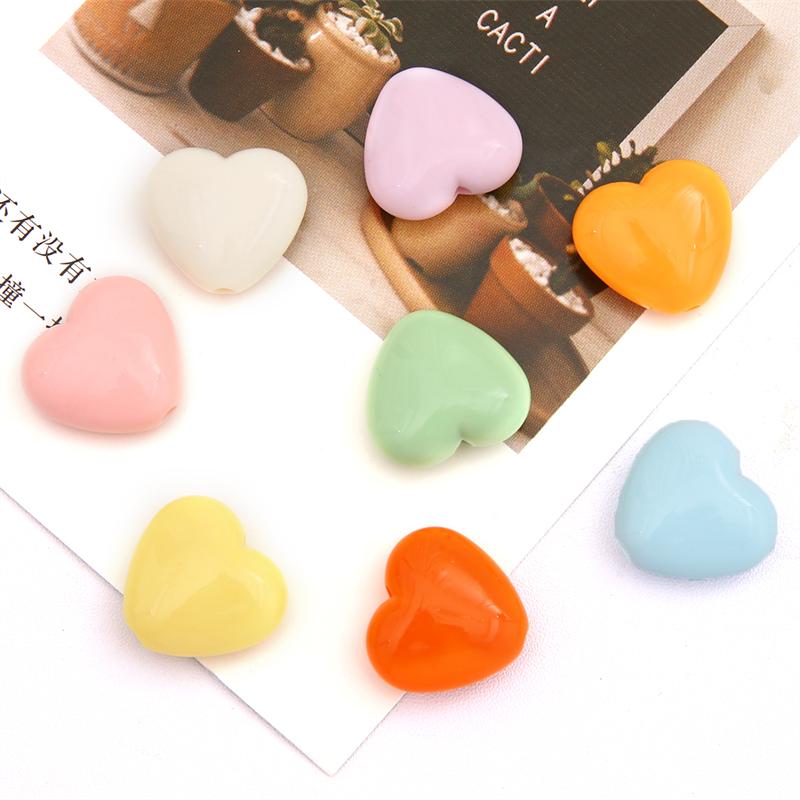 20Pcs Acrylic Solid Color Smooth Peach Heart Beads For DIY Necklace Bracelet Earrings Jewelry Making Craft Accessories