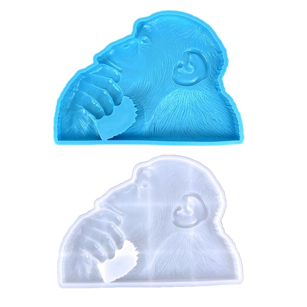 Pondering Monkey Silicone Resin Mold Intricate Sculpture for DIY Art Project and Home Decorations Unique Crafts
