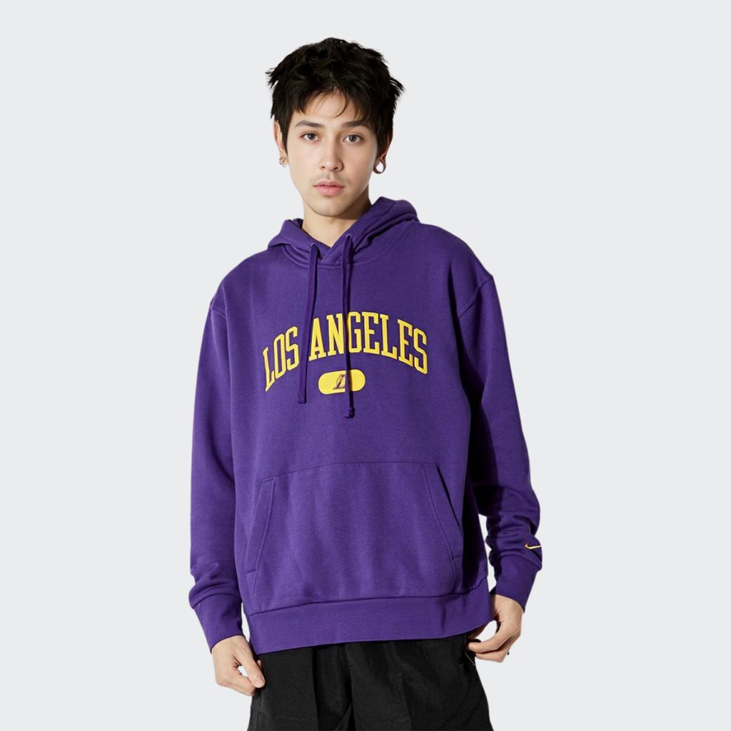 Nike Los Angeles Lakers Pullover Hoodie Long Sleeve Men Tops Purple CV4615-504
