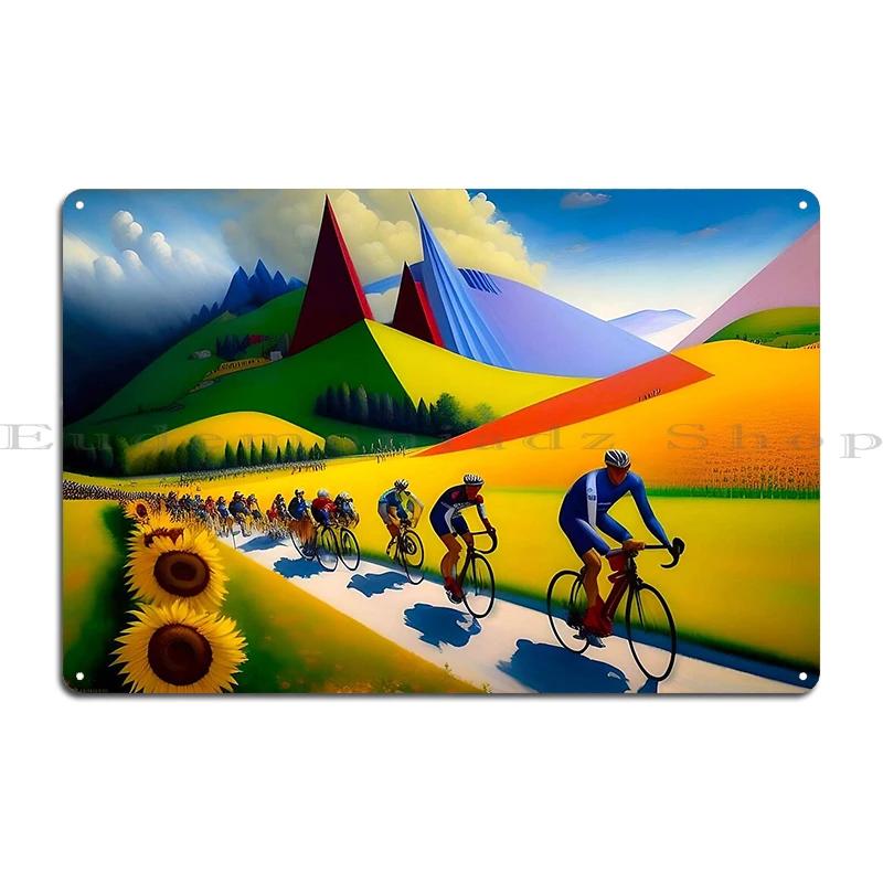 The Start A Fast Bike Ride Tour De France Poster Metal Plaque Custom Wall Decor Garage Wall Mural Plates Tin Sign Poster