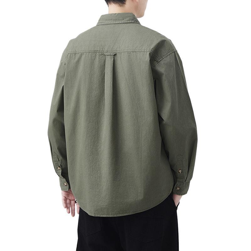 New Spring and Autumn Japanese Retro Men's Long-sleeved Shirt Work Jacket Loose Casual Shirt