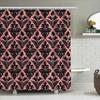 Gothic Floral Shower Curtain Vintage Dark Damask Pattern Bathroom Decor Elegant Black Backdrop Waterproof Washable Home Textile