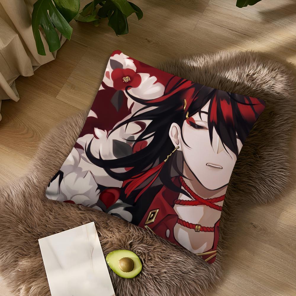 Vtuber Vox Akuma Cute Anime cushion For Bedroom Car Coffee Shop Room Soft and Living Room Sofa Decorative Pillow Cover Case