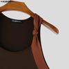 INCERUN Men Sleeveless Stitching Casual Fitted Tank Tops Basic Undershirts