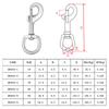 304/316 Stainless Steel Swivel Eye Bolt Spring Snap Hook 65/72/82/91/100/126mm Marine Diving D Ring Snap Hooks With Swivel