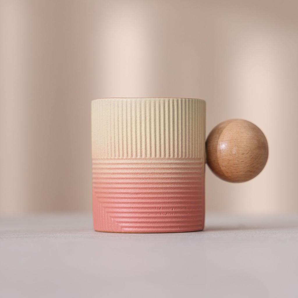 Gradual Change Ceramic Coffee Cup High Value Afternoon Tea Latte Cup Macaron Color Mug Water Cup