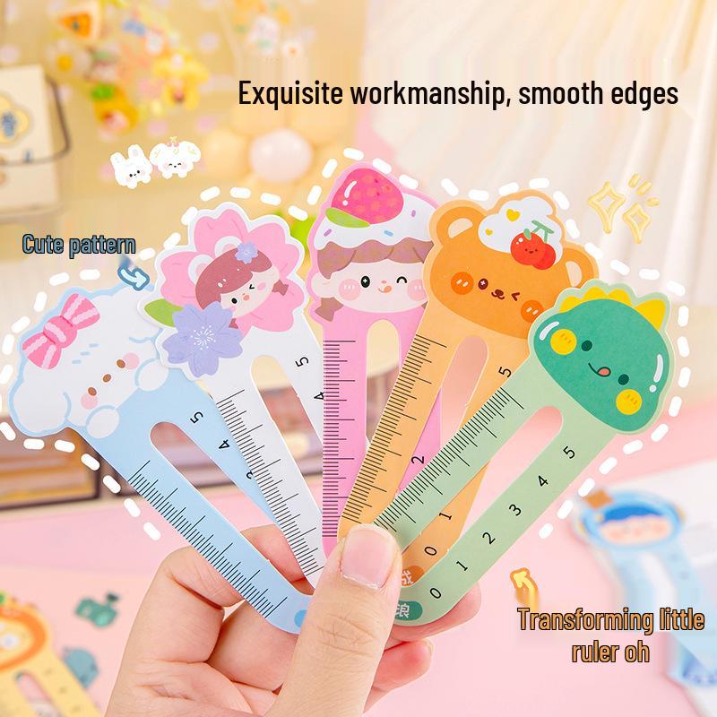 Cartoon Ruler Bookmark - Cute Stationery Gift for Elementary Students