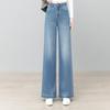 Women's Retro Light Blue Slimming Wide Leg Jeans - 2026 Spring Collection