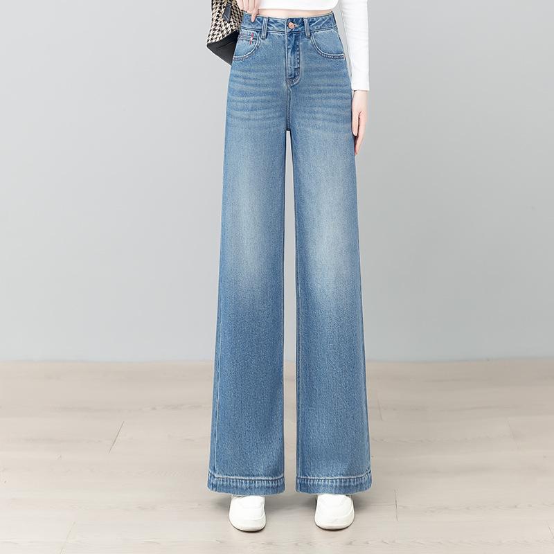 

Women s Retro Light Blue Slimming Wide Leg Jeans - 2026 Spring Collection XL /29 [Recommended for 115-125 lbs] синий