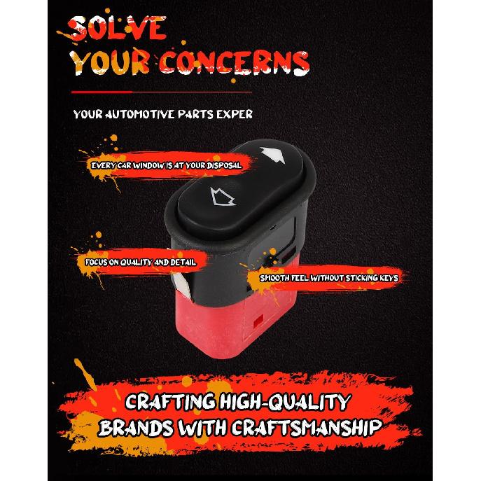 CCIYU Master Power Window Switch 95BG-14529-AB Front or Rear Window Control Switch Fit 1995-2000 for Ford Escort