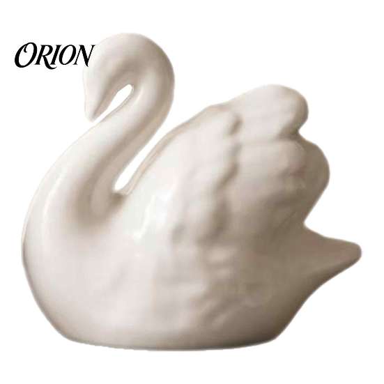Luxury Home Accessories Ceramic Animal Figurine, Modern Minimalist Swan Fox Statue for Artistic Sculpture Wedding Cake Topper, Living Room,