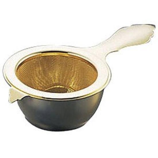 Hase Tomi Seisakusho Mesh Tea Strainer, 18-8 Gold Plated Stainless Steel, Made in Japan, PTI11002