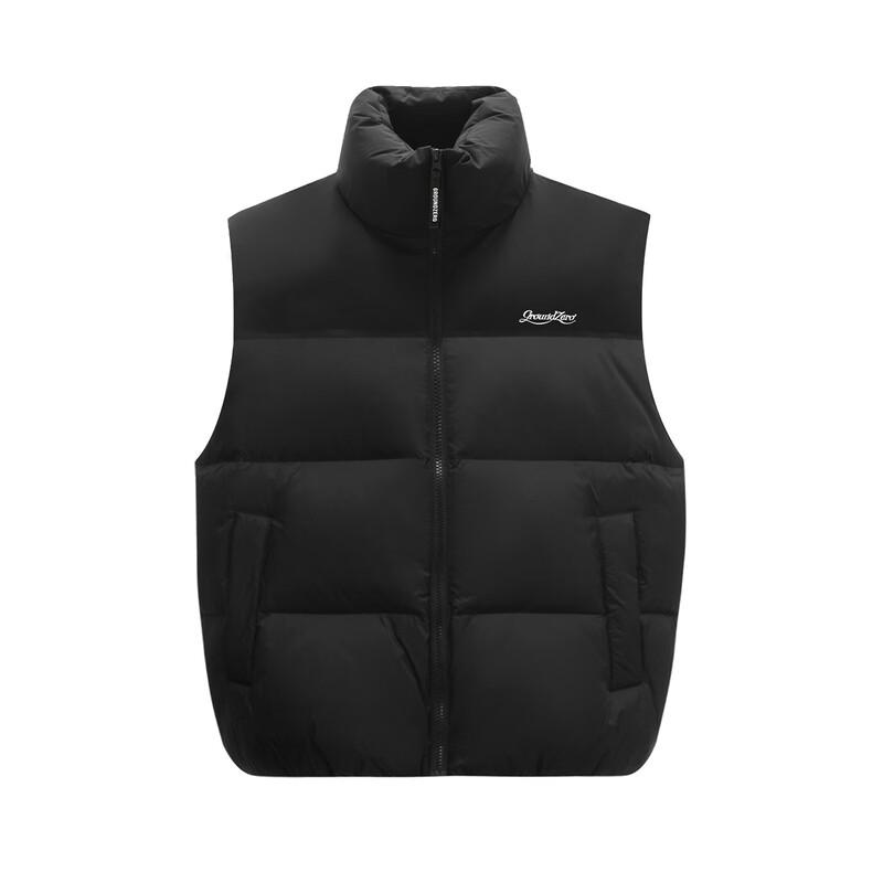 GROUND ZERO Unisex Letter Embroidered 90% Down Vest
