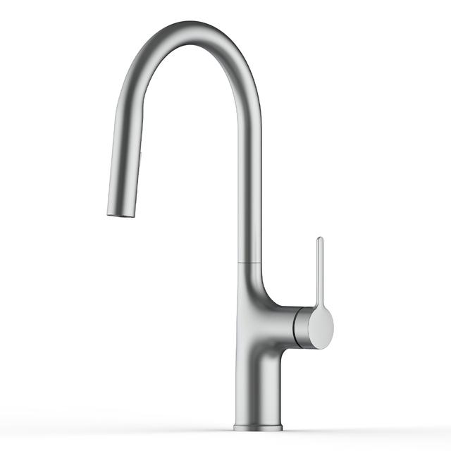 Deck Mounted Kitchen Faucet Pull Out Mixer Tap Bagnolux Gun Gray Brass Two Function Single Handle Hot and Cold Water Crane