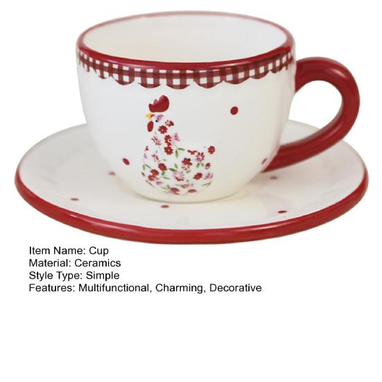 Keramikschale Teller Tasse Set Rote Blume Bräter Keksglas Hühnerförmige Keksdose für Gewürze Zucker Snacks Bauernhaus Dekor Ostergeschenk