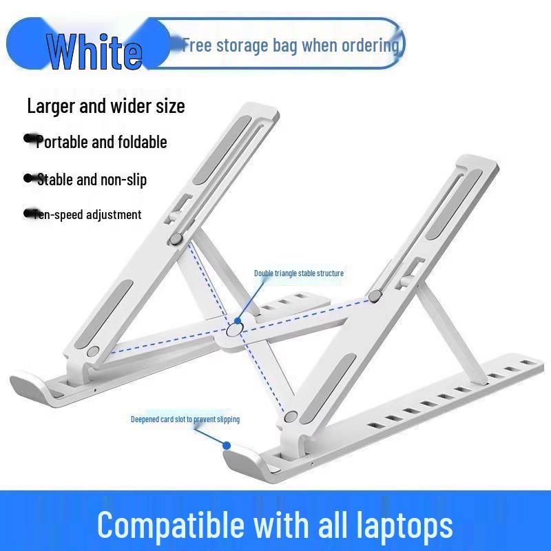 Portable Adjustable Laptop Stand - Foldable & Vertical Desktop Shelf