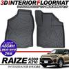 TOYOTA RAIZE A200 Series Exclusive Floor 3D Rubber Hard Driver and Passenger Front Waterproof Mats, Type, 2-Piece Set,
