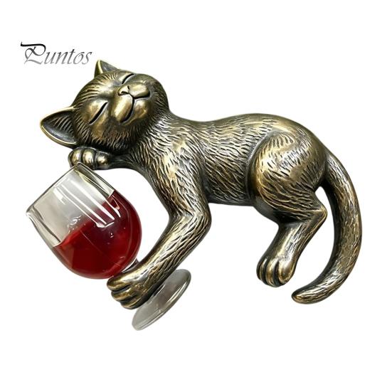 Appendi Vaso Statua Gatto Ubriaco, Ornamento Fioriera Fantasioso, Ornamento Animale Realistico Resina Statuetta Gattino Carino per Decorazione Bordo Miniatura