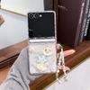 3D Shell For Samsung Galaxy Z Flip 5 6 7 5G Bracele Case Hinge Magnetic PC Shockproof Protective Transparent Back Cover