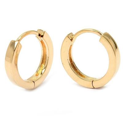 [M8778] - Gold Plated Hoop Earrings 'Choréographie' - 27x3 Mm