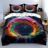 Colorful Space-Themed Three-Piece Decor Soft Skin-Friendly Bedding Set Includes 1 Duvet Cover And 2 Pillowcase Gift