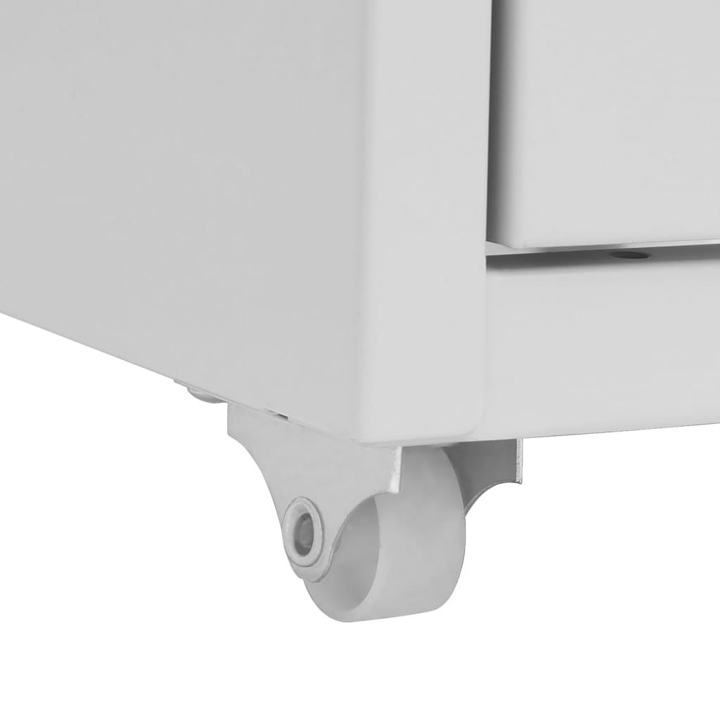 Grey Filing Cabinet with Casters 28 x 41 x 109 cm Metal