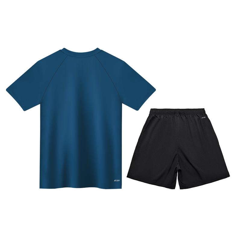 Li Ning Table Tennis Series Minimalist Brand Logo Short Sleeve Comfortable Shorts Versatile Casual Sports Suit Men Sports Suit AATV055-3