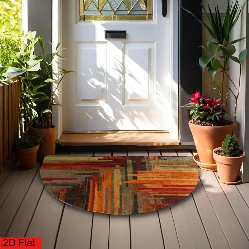 1 Pezzo Tappetino di Benvenuto Moderno Astratto Semicerchio Antiscivolo per Esterno Patio Portico Cucina Bagno Ingresso Tappeto per Pavimento