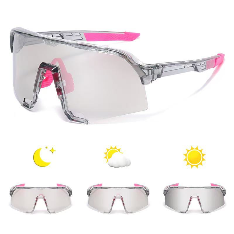 Tag Nacht Fahrradbrille Herren Damen Marathon Laufen Mountainbiken Winddicht Farbwechselnde Sportsonnenbrille