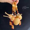 Versatile Wenwan Gourd Keychain: Hand-Rubbed Bodhi Root Pendant for Fortune and Blessings In National Style, Unisex Accessory