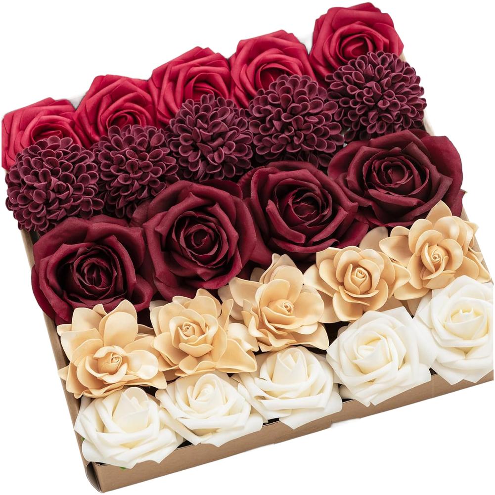 

DIY Artificial Silk Flower Bouquet for Wedding Bridal Proposal Home Decoration Realistic and Lightweight Floral Arrangement червоний