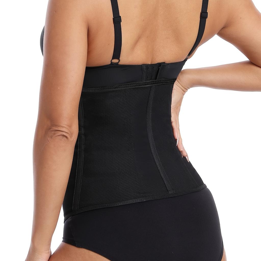 1 Stück atmungsaktiver ultradünner verstellbarer 9-Stäbe-Reißverschluss doppellagiger verstärkter Bauchgürtel Damen Körperformung Taille