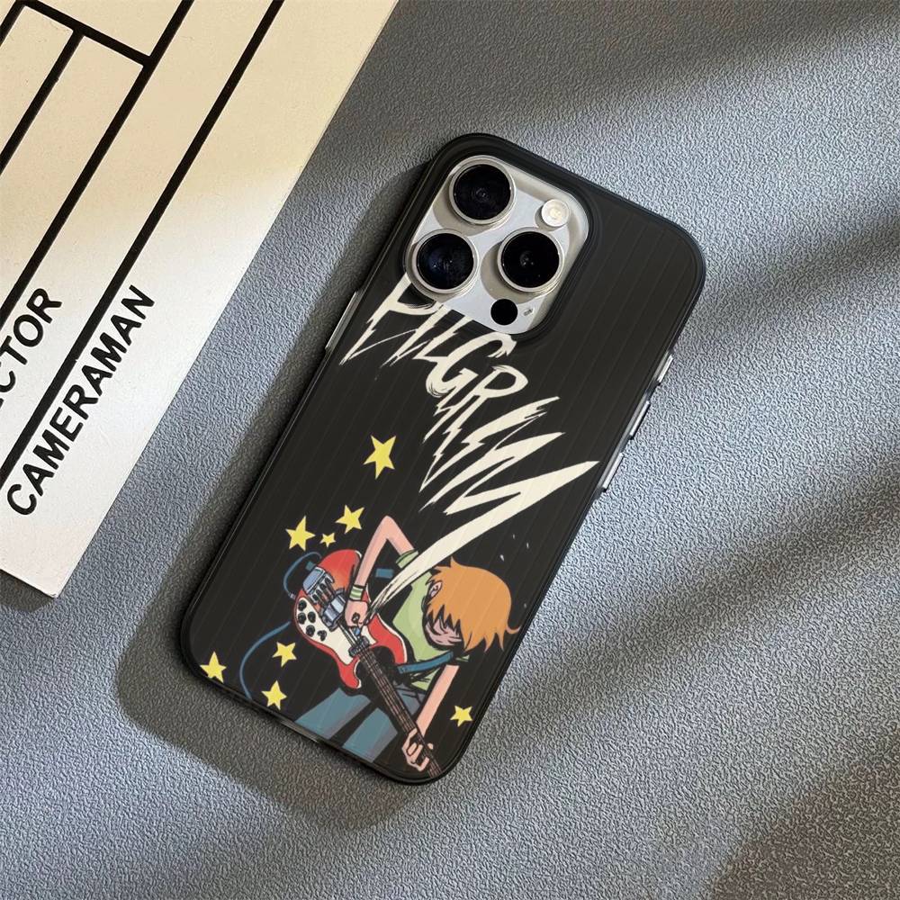 

S-Scott Pilgrim For Phone 17 16 15 14 13 12 11 Pro Max Plus Pro Air Phone Case Corrugated Stripe Back Cover iPhone 14 plus