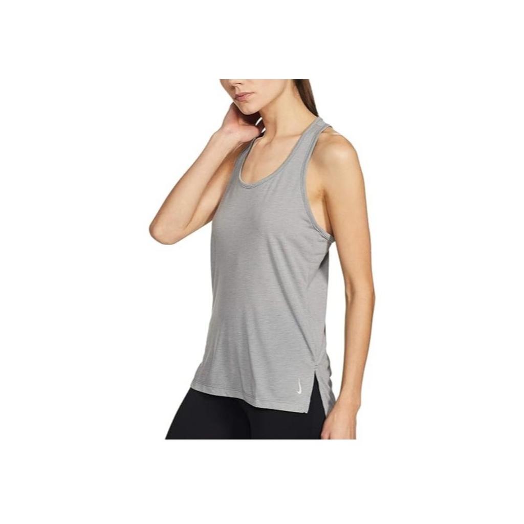 Nike Yoga Split Hem Breathable Knit Tank Top Women Tops Gray CQ8827-073